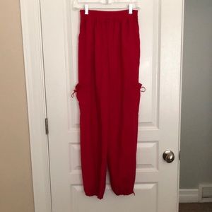 women’s urban renewal red parachute pants size XS